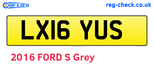 LX16YUS are the vehicle registration plates.