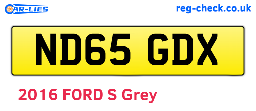 ND65GDX are the vehicle registration plates.