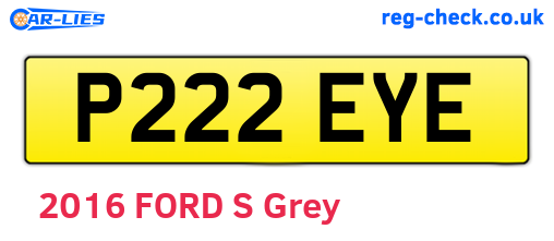 P222EYE are the vehicle registration plates.