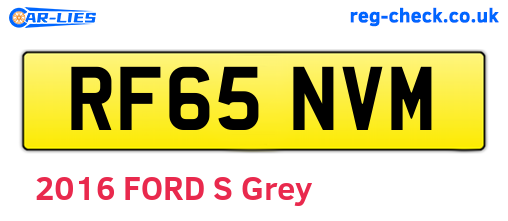 RF65NVM are the vehicle registration plates.