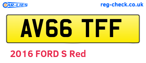 AV66TFF are the vehicle registration plates.