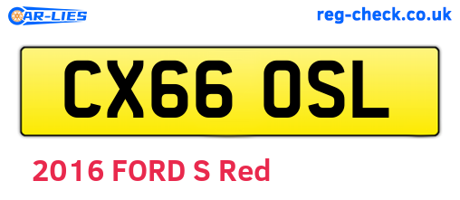 CX66OSL are the vehicle registration plates.