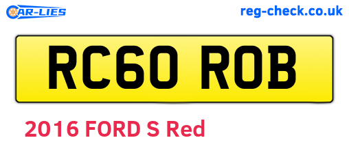 RC60ROB are the vehicle registration plates.