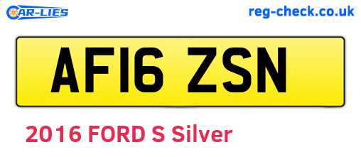 AF16ZSN are the vehicle registration plates.
