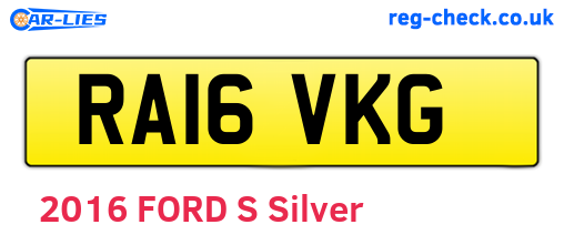 RA16VKG are the vehicle registration plates.