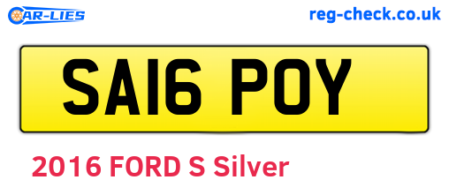 SA16POY are the vehicle registration plates.