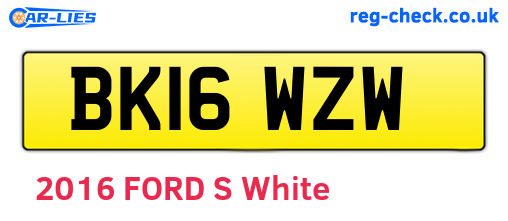 BK16WZW are the vehicle registration plates.