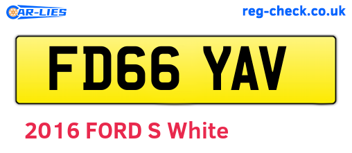 FD66YAV are the vehicle registration plates.
