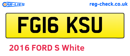FG16KSU are the vehicle registration plates.