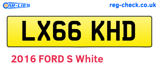 LX66KHD are the vehicle registration plates.