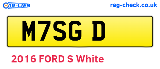 M7SGD are the vehicle registration plates.