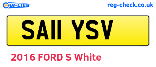 SA11YSV are the vehicle registration plates.