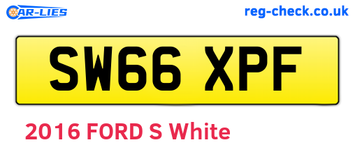 SW66XPF are the vehicle registration plates.