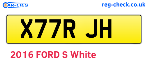 X77RJH are the vehicle registration plates.