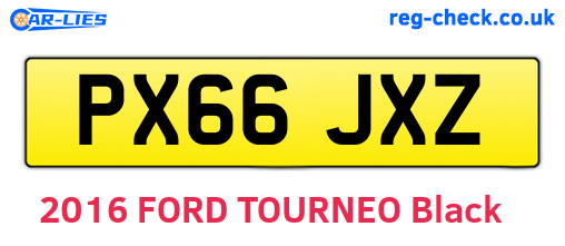 PX66JXZ are the vehicle registration plates.