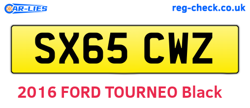 SX65CWZ are the vehicle registration plates.