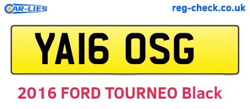 YA16OSG are the vehicle registration plates.