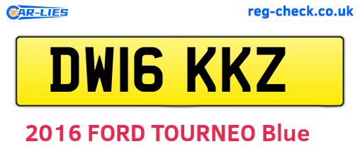 DW16KKZ are the vehicle registration plates.