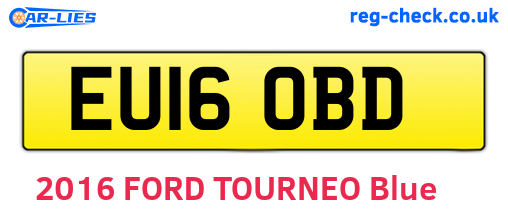 EU16OBD are the vehicle registration plates.
