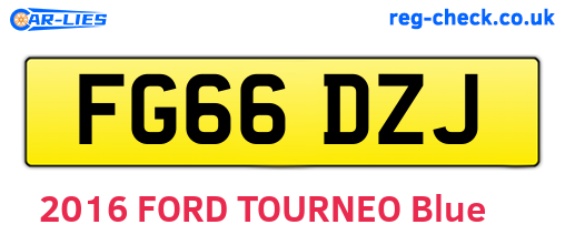 FG66DZJ are the vehicle registration plates.