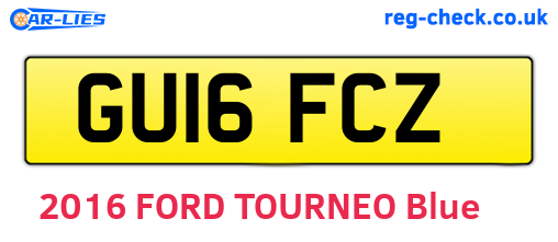 GU16FCZ are the vehicle registration plates.