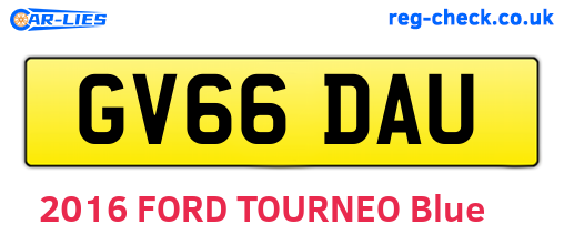 GV66DAU are the vehicle registration plates.