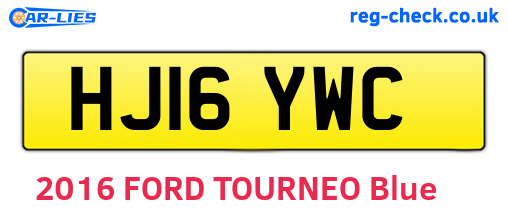 HJ16YWC are the vehicle registration plates.