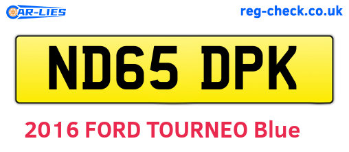ND65DPK are the vehicle registration plates.
