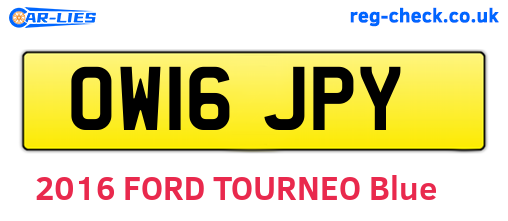 OW16JPY are the vehicle registration plates.