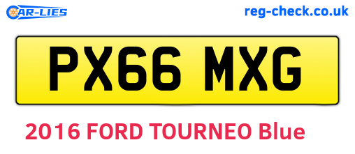 PX66MXG are the vehicle registration plates.