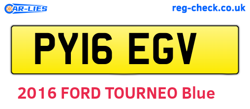 PY16EGV are the vehicle registration plates.