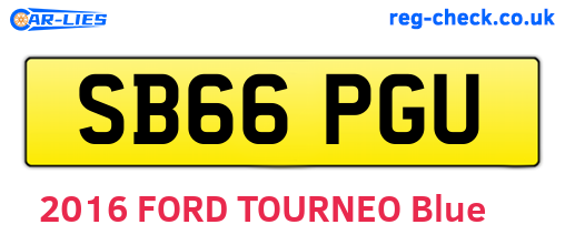 SB66PGU are the vehicle registration plates.