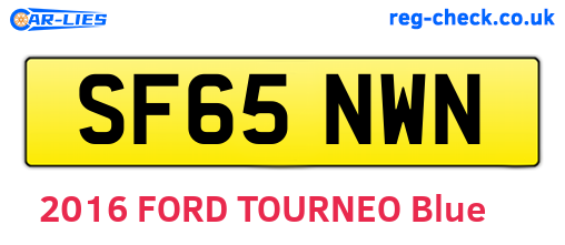 SF65NWN are the vehicle registration plates.