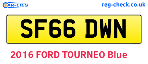 SF66DWN are the vehicle registration plates.