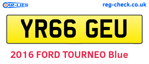 YR66GEU are the vehicle registration plates.