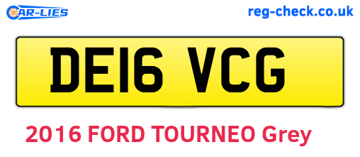 DE16VCG are the vehicle registration plates.
