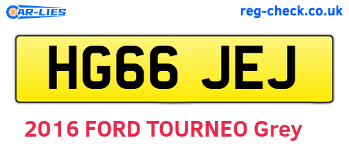HG66JEJ are the vehicle registration plates.
