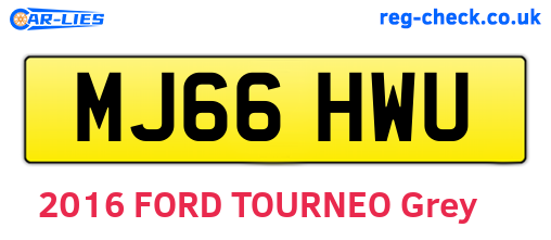 MJ66HWU are the vehicle registration plates.