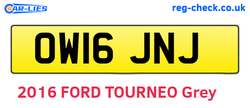 OW16JNJ are the vehicle registration plates.