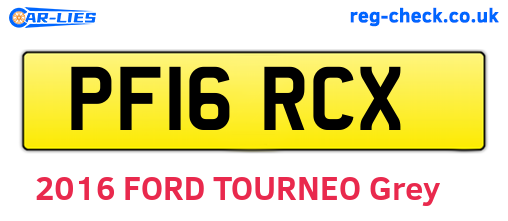 PF16RCX are the vehicle registration plates.