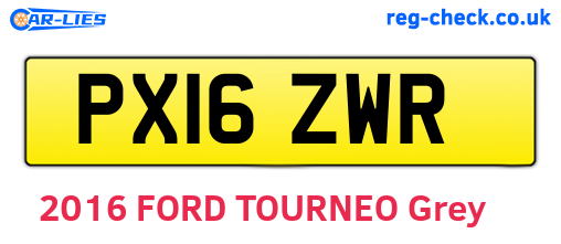 PX16ZWR are the vehicle registration plates.