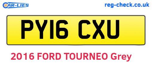PY16CXU are the vehicle registration plates.