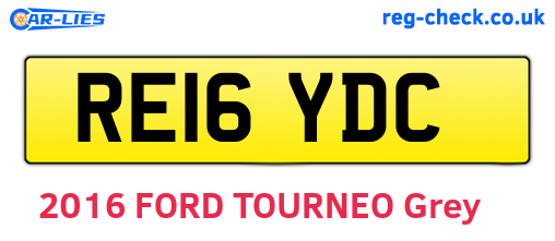 RE16YDC are the vehicle registration plates.