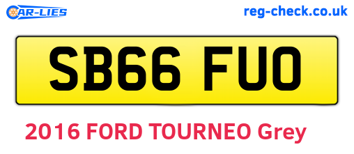 SB66FUO are the vehicle registration plates.