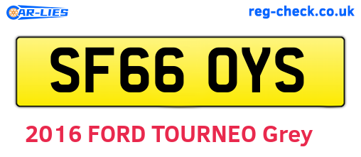 SF66OYS are the vehicle registration plates.