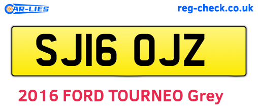 SJ16OJZ are the vehicle registration plates.