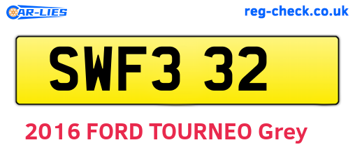 SWF332 are the vehicle registration plates.