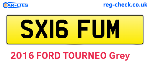 SX16FUM are the vehicle registration plates.