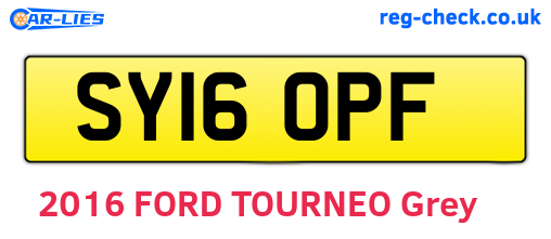 SY16OPF are the vehicle registration plates.