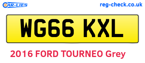 WG66KXL are the vehicle registration plates.